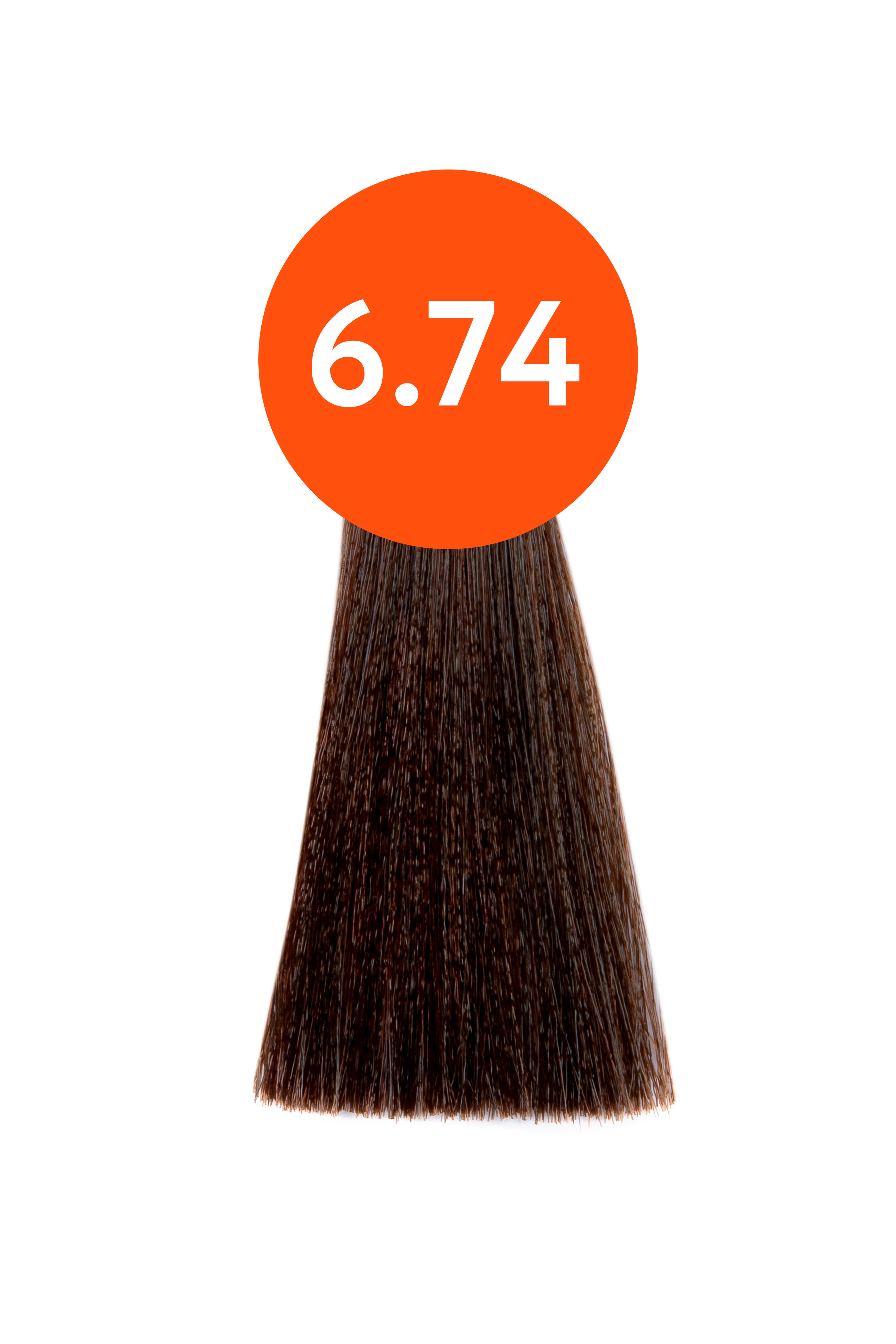 OLLIN "N-JOY"  6/74 – темно–русый коричнево-медный, перманентная крем-краска для волос 100мл