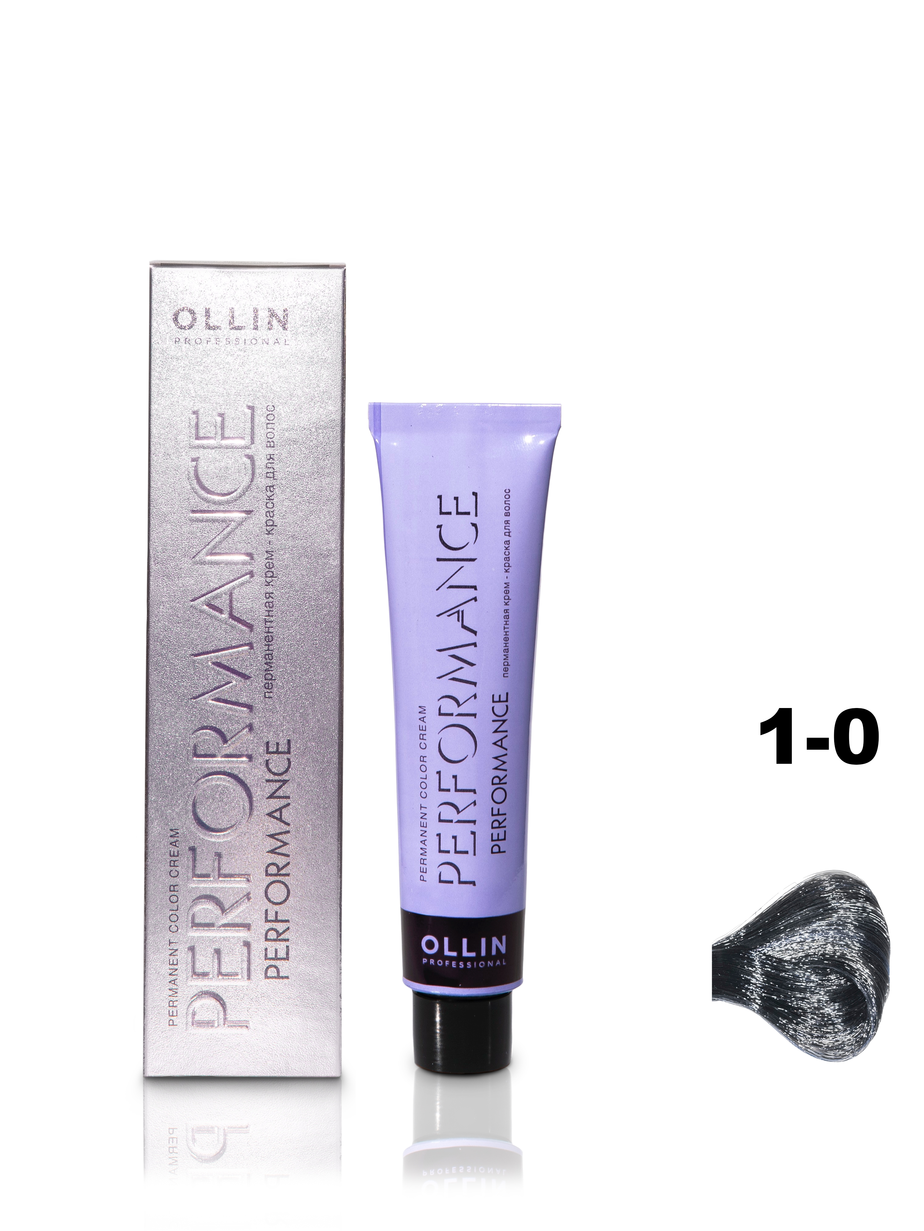OLLIN PERFORMANCE  1/0 иссиня-черный 60мл Перманентная крем-краска для волос