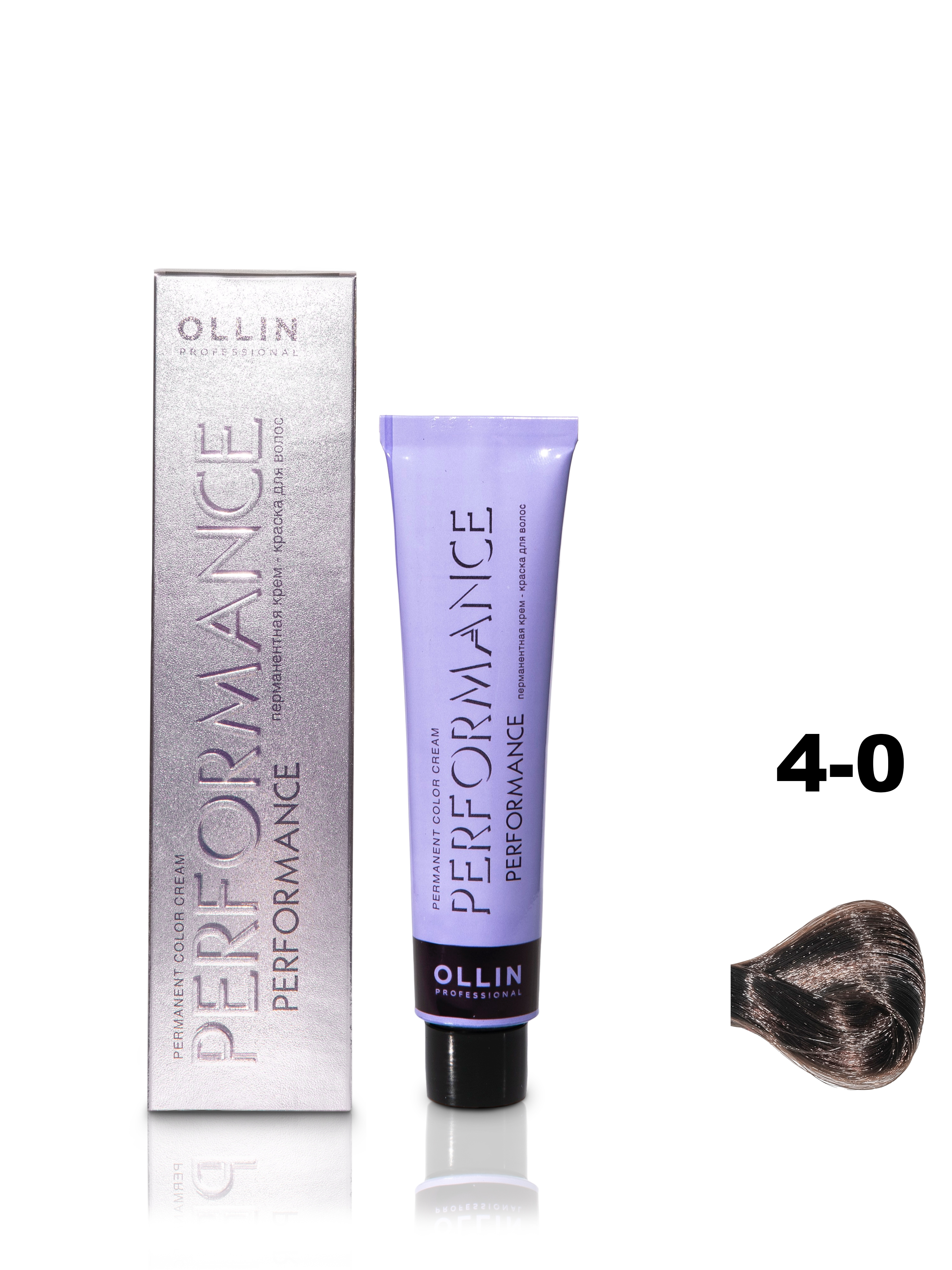 OLLIN PERFORMANCE  4/0 шатен 60мл Перманентная крем-краска для волос