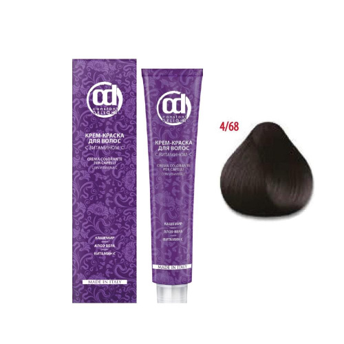 Крем-краска для волос 4/6 с витамином С средне-коричневый шоколадный 100 мл
